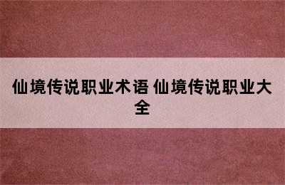 仙境传说职业术语 仙境传说职业大全